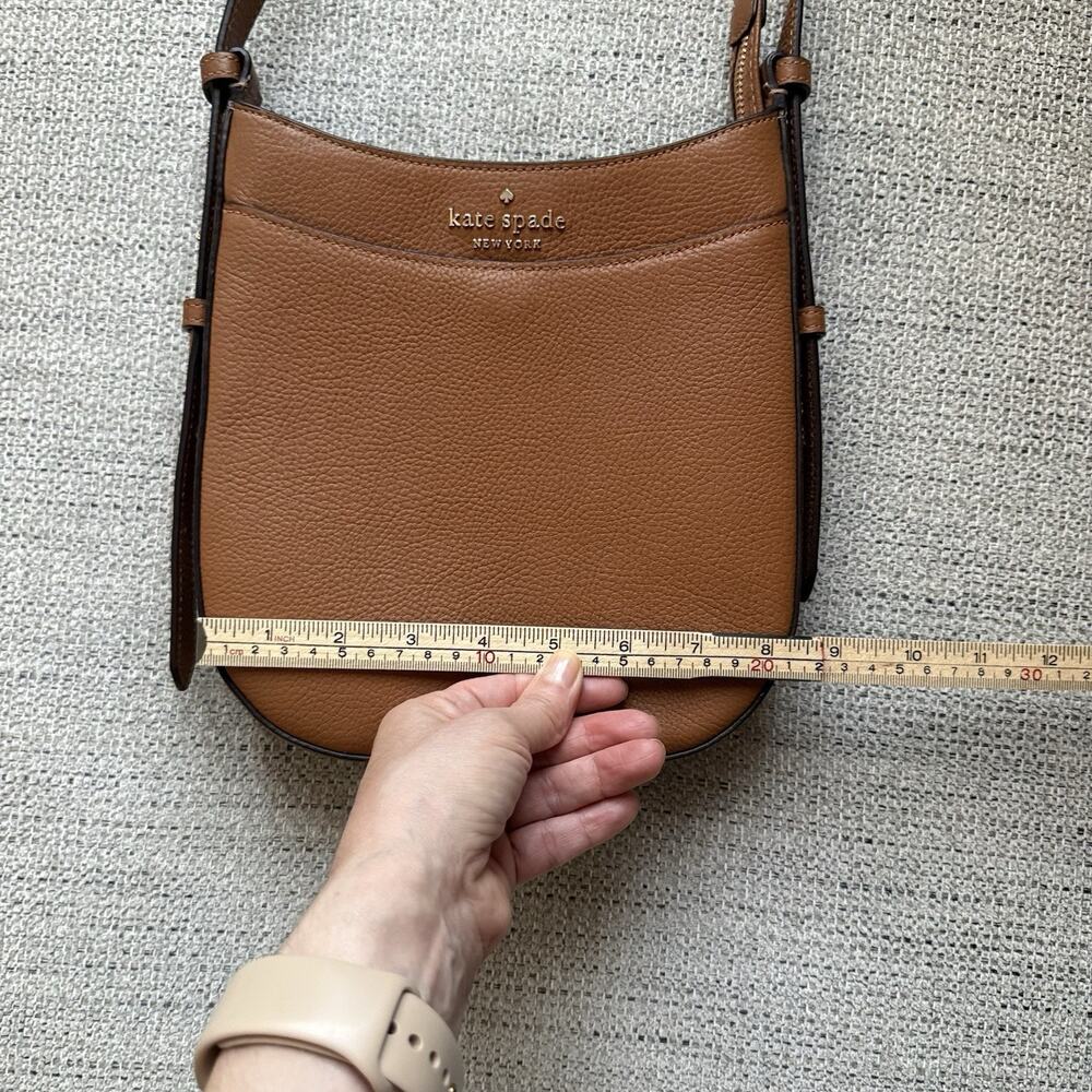 Kate Spade Leila Pebbled Leather Crossbody Purse Warm Ginger Minimalist Classic - Picture 10 of 16